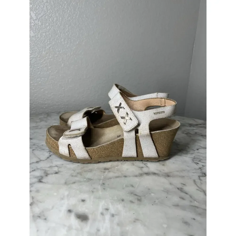 Mephisto Womens Wedge Sandals Size 39 US 9